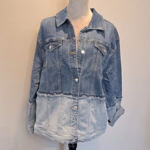 New York & Co two tone denim jean jacketed NWT XL
